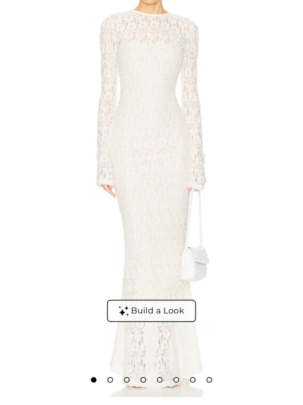 Elegant Long-Sleeve White Lace Maxi Dress
